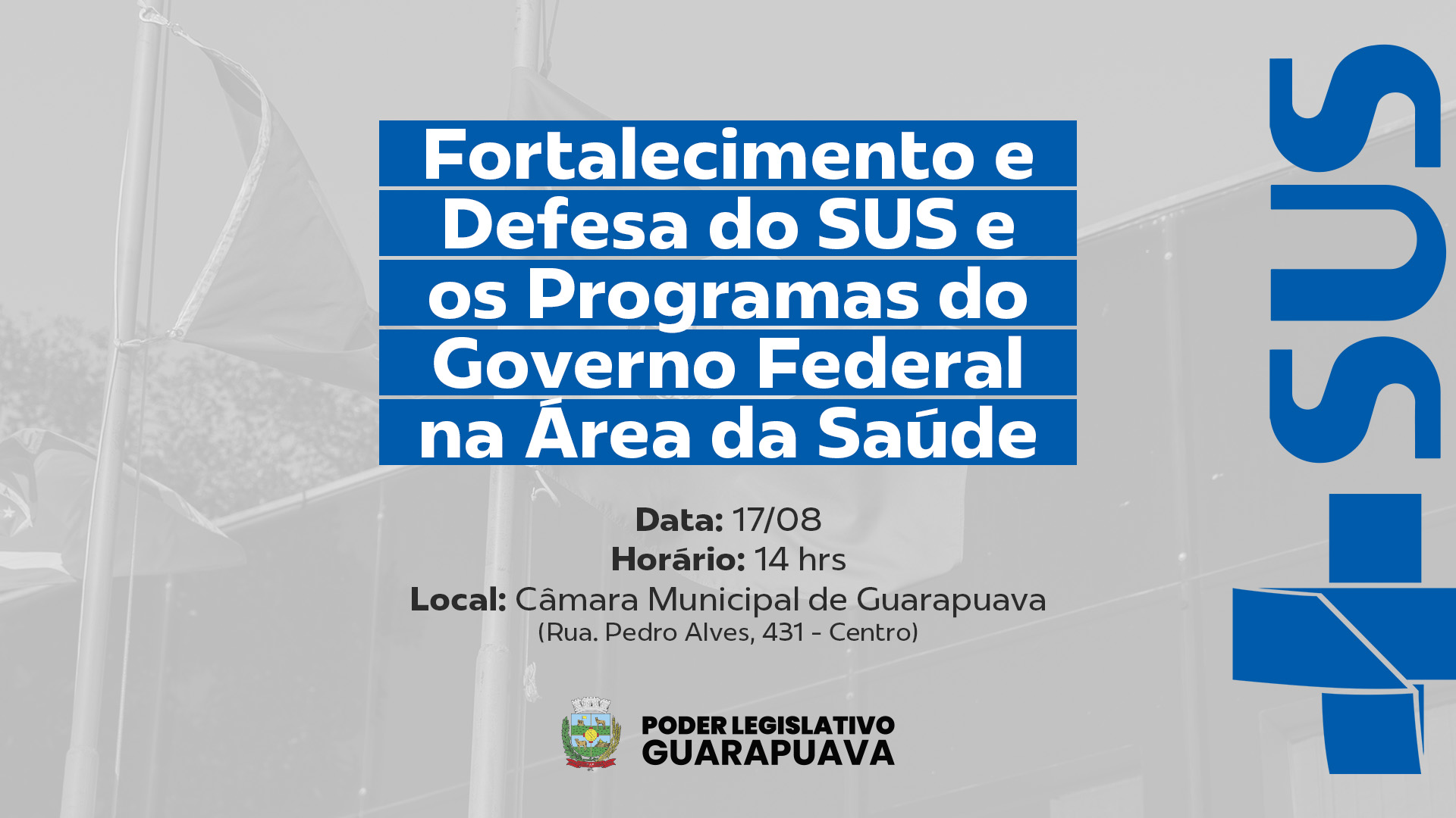 AVISO DE PAUTA: Guarapuava recebe evento do Ministério da Saúde