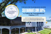 Câmara de Guarapuava conquista Selo Diamante com 100% no Índice de Transparência Pública